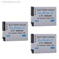 3Pcs 1800mAh EN-EL12 ENEL12 EL12 Camera Battery for Nikon Coolpix S6100 S6000 S800c S1000pj S1100pj S1200pj AW100 AW110 AW120 new brend Clearlovey