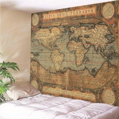【cw】Vintage World Map Tapestry Wall Hanging Ho Tapestry Decor Living Room Bedrooms Gifts