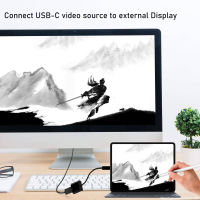 USB-C ไปยัง DisplayPort 4K 60Hz สายเคเบิล Type C เป็น HDMI VGA DVI Adapter ตัวแปลงวิดีโอสำหรับจอภาพแล็ปท็อปคอมพิวเตอร์