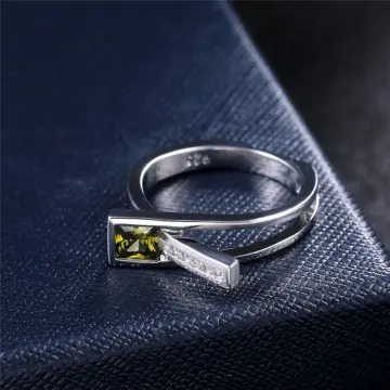 Men's Peridot & Baguette Cut Diamond Ring | Sterling Silver – Burton's Gems  and Opals