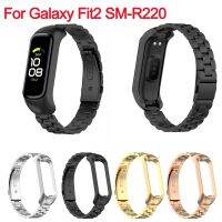 ✵ สายนาฬิกาสแตนเลส เคสสำหรับ Samsung Galaxy Fit 2 SM-R220 สร้อยข้อมือเปลี่ยนสายรัดข้อมือแฟชั่น เงิน Rose ทอง Band