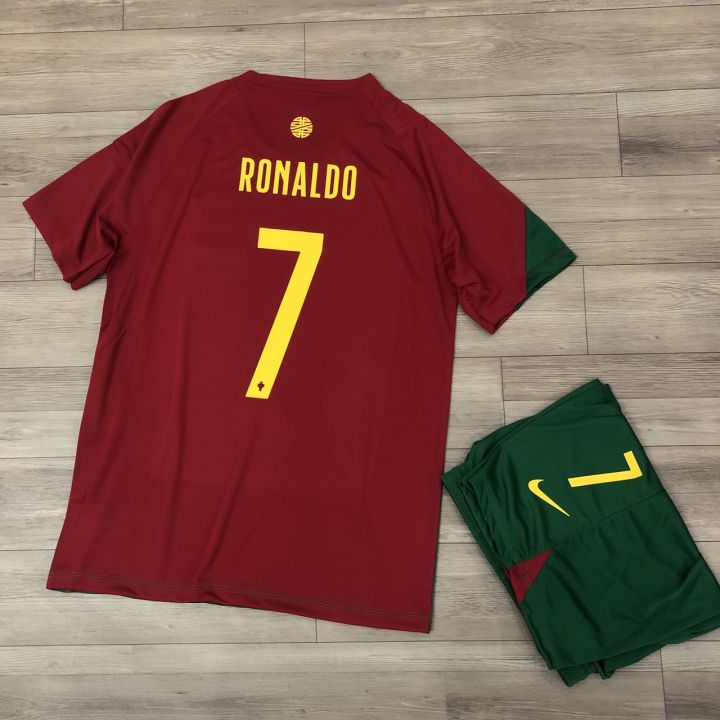 Bộ Quần Áo Đá Banh In Tên Ronaldo Bồ Đào Nha Đỏ Sân Nhà 2023 Font Mới |  Lazada.Vn