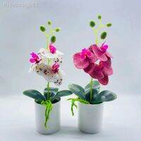 Fake Butterfly Orchid Anti-fade Artificial Plant with Pot PVC Fresh Keeping for Desktop