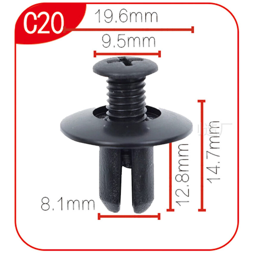 50pcs 8mm Plastic Rivets Fasteners Screw Car Bumper Fender Black Rivet Car Fastener Clips for Toyota Focus Kia Nissan Yamaha