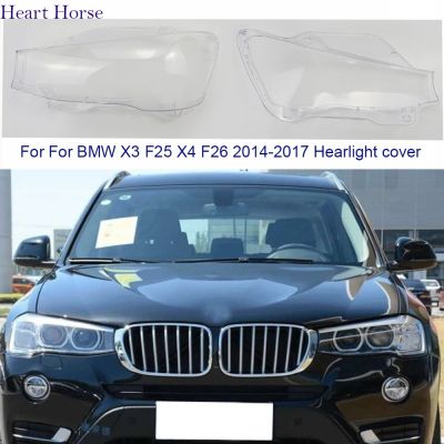 ฝาครอบไฟหน้ารถสำหรับ BMW X3 F25 2014 2015 2016 2017เลนส์แก้วหน้ารถฝาครอบไฟโป๊ะไฟแบบโปร่งใส S