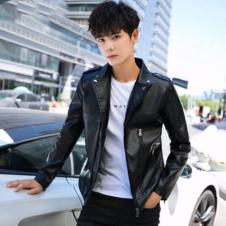 Side zipper shop leather jacket