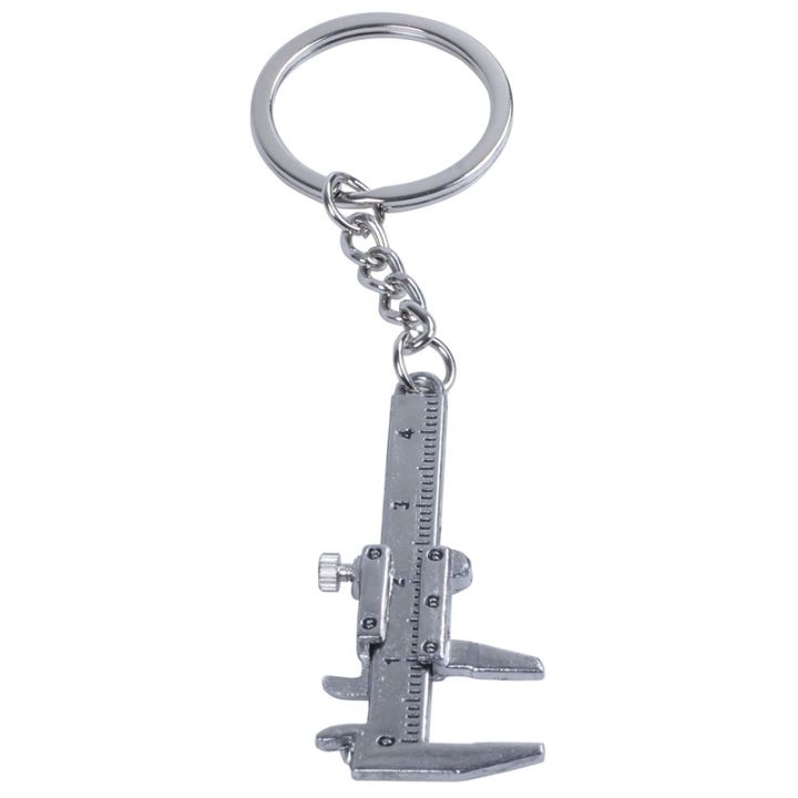 6x-silver-simulation-vernier-caliper-model-ruler-slide-keychain