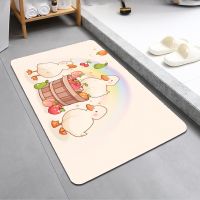 Duck fall pattern bathroom mat, modern style soft bedroom floor house laundry room mat non slip personalized welcome door mat.