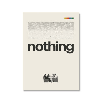 SEINFELD Inspired Poster, Nothing, Minimalist Wall Pictures, Modern, Black and White, Canvas Painting, Office Decor
