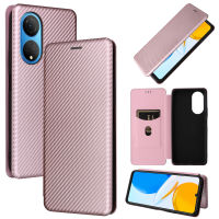 Honor X7 Case, EABUY Carbon Fiber Magnetic Closure with Card Slot Flip Case Cover for Honor X7