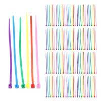 600 Pieces (100 Per Color) Small Colored Zipper Ties 4inch Multicolor Zipper Ties for Decorating Mesh Garland Supplies