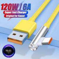 6A 120W USB Type C Super Fast Charger Cable For Xiaomi 13 Ultra Redmi Note 12 Turbo Poco F5 90 Degree Elbow Cable Type C Cable Docks hargers Docks Cha