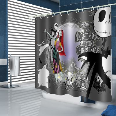 【LZ】 Halloween Skeleton Ghost Decor Shower Curtain Home Toilet Bathtub Blackout Curtains Waterproof Polyester Fabric Bathroom Screen