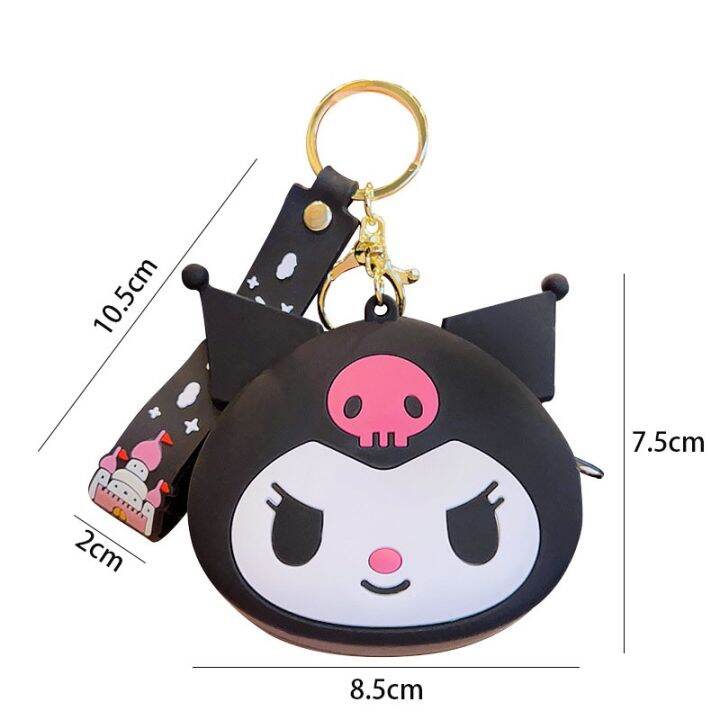 พวงกุญแจกระเป๋าสตางค์ขนาดเล็ก-sanrio-ที่สร้างสรรค์น่ารัก-kuromi-อบเชยสุนัข-dompet-koin-รถจี้กุญแจกระเป๋าใส่เงินพวงกุญแจ-bff