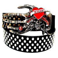 Fashion womens belt punk rock Belt skull bowknot full rivets belts hip hop Heavy metal rock style belts gift for women