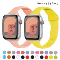 ◘๑♧ Slim Silicone strap for Apple watch band 45mm 41mm 38mm 42mm soft wrsit correa belt bracelet iWatch serie 7 3 4 5 se 6 40mm 44mm