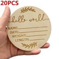 Set of 20PCS Hello World Newborn Baby Announcement Birth Stats Sign Wooden Birth Announcement Sign Name Photo Prop Shower Gift Cleaning Tools