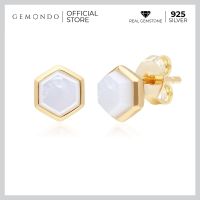 Gemondo ต่างหูเงินแท้ 925 Sterling Silver ประดับมาเธอร์ออฟเพิร์ล (Mother of Pearl) ขนาด 7 มม. : ต่างหูพลอย ต่างหูพลอยแท้