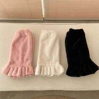 RTUSW Sweet Harajuku Style Boot Socks Solid Color Personality Temperament Ruffles Leg Socks Korean Style Hosiery Plush Foot Sock Women Leg Warmers