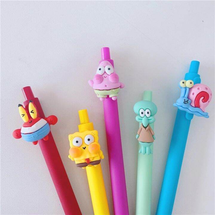 ใหม่-ปากกาลูกลื่น-ลายการ์ตูน-spongebob-squarepants-patrick-star-squidward-0-5-มม-สีดํา-เครื่องเขียน