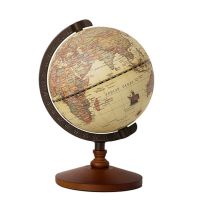 22Cm World Globe Earth Map In English Retro Wooden Base Earth Instrument Geography Education Globe Desk Decoration Furniture