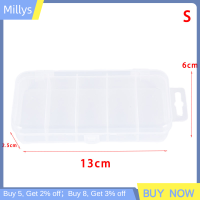 Millys 5กริดใสกล่องอุปกรณ์ตกปลาล่อเชื่อมต่อตะขอตะกั่วเครื่องมือเก็บรวบรวม