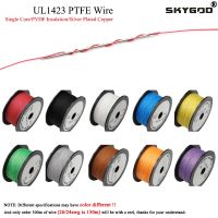 Kabel inti mikro halus elektronik 5/10/50M UL1423 kawat PTFE berlapis perak tembaga 38/36/34/30/28/26AWG suhu tinggi