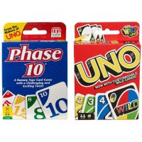 T.P. TOYS UNO 《SAVE#2》 UNO PHASE 10 + UNO WILD เกมส์อูโน่ เกมส์กระดาน แพคคู่ รวมจำนวน 2 ชิ้น