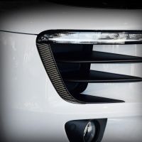 【CW】 Carbon Exterior Front Fog Lamp Eyebrow Eyelid Cover Trim Car Styling Sticker for porsche macan 2014 2020