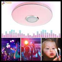 FANNIE 24W Speaker Musik ตัวจับเวลาห้องนอนโคมไฟกลางคืนแสงเปลี่ยนสีไฟติดเพดาน LED รีโมทแอป