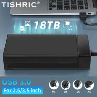 Tidric Wadah HDD Eksternal 2.5 3. 5 SATA เป็น USB 3.0อะแดปเตอร์ SSD ฮาร์ดไดรฟ์เสริมกล่องครอบ450เมกะไบต์/วินาที18ฮาร์ดดิสก์ TB เคส