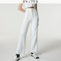 SALISA - P15 high waist pants with slant topstitching