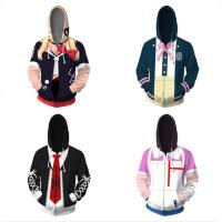 Danganronpa โมโนคุมะเสื้อฮู้ดมีซิป3D เสื้อแจ๊กเก็ตพิมพ์ลายแจ็คเก็ตแฟชั่นเสื้อโค้ทสำหรับบุรุษและสตรี