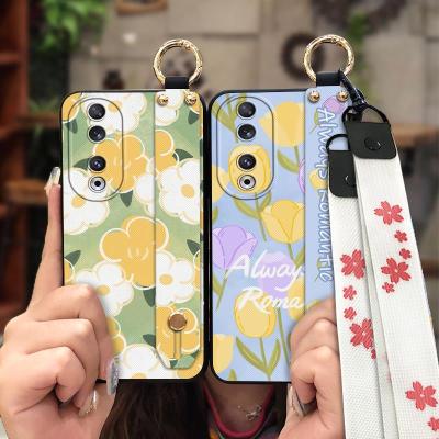 Wristband Soft Phone Case For Honor90 Dirt-resistant cute Original Waterproof Fashion Design Shockproof sunflower ring