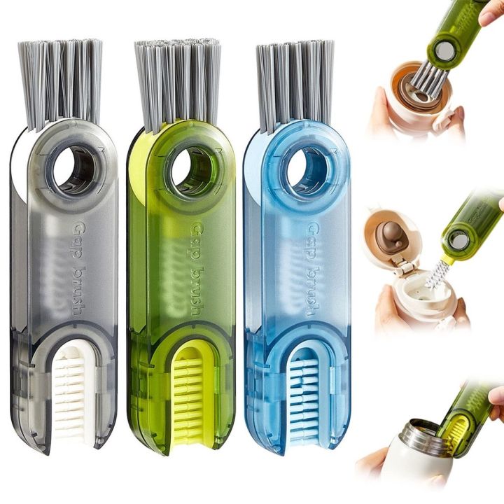 3 in 1 Bottle Gap Cleaner Brush Cup 1-2pcs Crevice Cleaning Brush