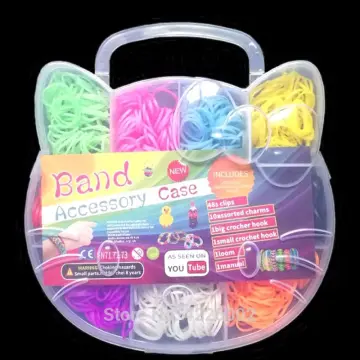 600-1500pcs+ Colorful Loom Bands Set Candy Color Bracelet Making Kit DIY  Rubber Band Woven Bracelet Kit Girls Craft Toys Gifts