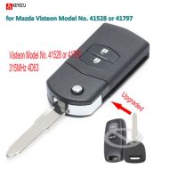 Keyecu Intelligence DIY Upgraded Flip Remote Car Key Fob 2 Button 315MHz 4D63 for Mazda Visteon Model No. 41528 or 41797