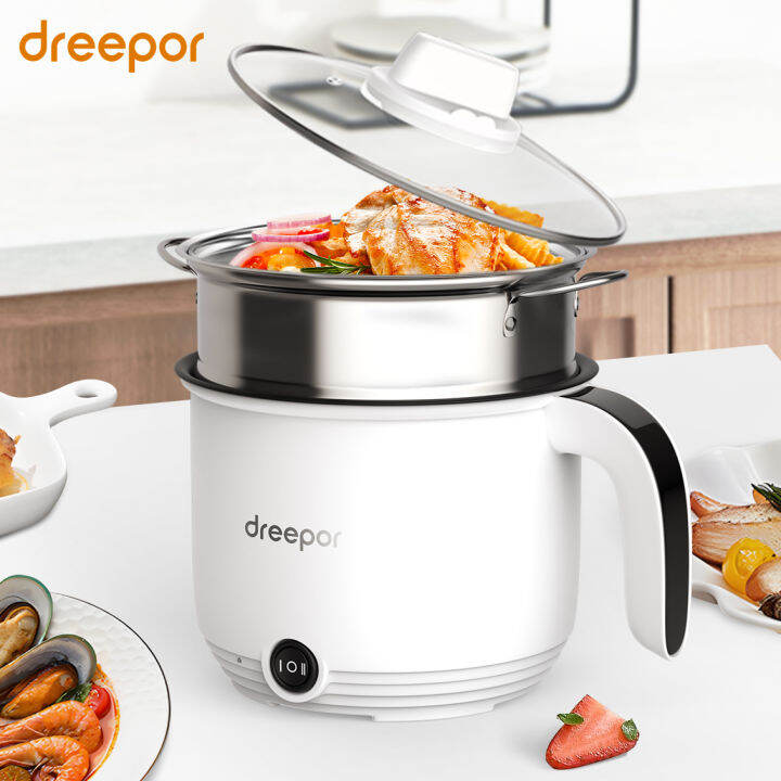 Dreepor Mini Rice Cooker 1.8L Multi-function Cooker Electric Boiling