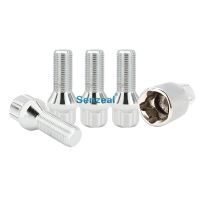 Senzeal 4X Flower Surface Cone Slot Design Chrome Anti Theft Locking Wheel Bolt with Key M14x1.25 M14x1.5 Wheel Bolts For Car Nails  Screws Fasteners