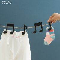 【JH】 XZJJA 2PC/SET Musical Notation Pegs Socks Bed Sheet  Wind-Proof Pins Household Clothespins Photo Paper Clamp