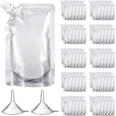 100Pcs Portable Transparent Plastic Spout Pouch Plastic Pouch for Liquid Drink Pouch Sealed Packaging Bag