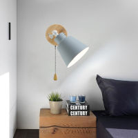 Modern Wall Lamps With zip Switch Bedside Wall Light Wall Sconce Nordic For Bedroom Macaroon 3 Color Steering Head E27 85-285V