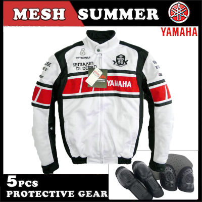 แจ็กเก็ตผ้าตาข่ายเสื้อแจ็กเก็ตป้องกัน01010303สำหรับผู้ชายใหม่ YAMAHA Racing แจ็คเก็ตฤดูร้อนมอเตอร์ไซค์พร้อมอุปกรณ์ป้องกัน