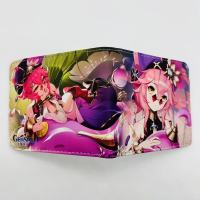 Genshin Impact Men Women Bifold Wallet Short Printed Girls Boys New Wallet Anime Game Simple Teenage PU Leather Coin Purse Wallet Clip