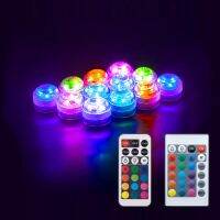 21key Remote Control RGB Lampu Selam IP68 Baterai Dioperasikan Bawah Air Lampu Malam Vas Mangkuk Kolam Renang Luar Ruangan Pesta Kebun