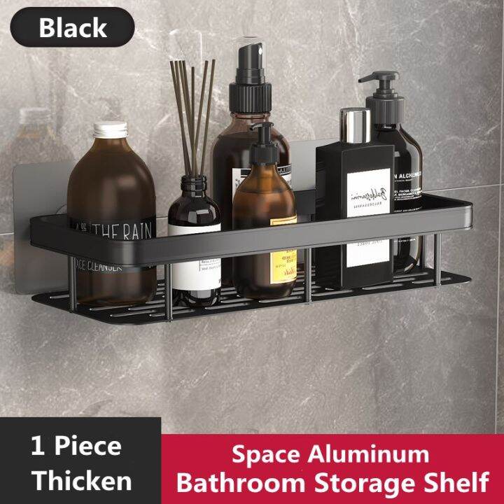 1pc Bathroom Storage Rack With Wall-mount Design For Cosmetics