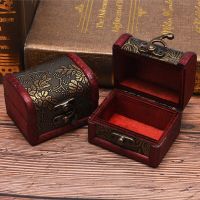 1PC Antique Mini Wood Treasure Chest Storage Box Jewelry Organizer Box Gift Box Tool Storage Shelving