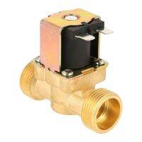 DC12V G3/4 Brass Electric Solenoid Valve Normal Closed for Water Inlet Direction with Sign for Solar Water Heater