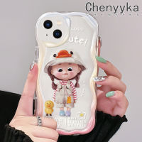 เคส Chenyyka สำหรับ iPhone 14 Pro Max 14 Plus 13 Pro Max 13เคสขนาดเล็กลายการ์ตูนเป็ดน้อยน่ารักเด็กผู้หญิงเนื้อครีมสีสันสดใสขอบเคสโทรศัพท์โปร่งใสกันกระแทกเคสใสซิลิโคน