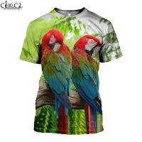 HX Newest Unisex T-Shirt Men Streetwear Animal Parrot 3D Print Harajuku Short Sleeve Casual Pullover Drop Shipping